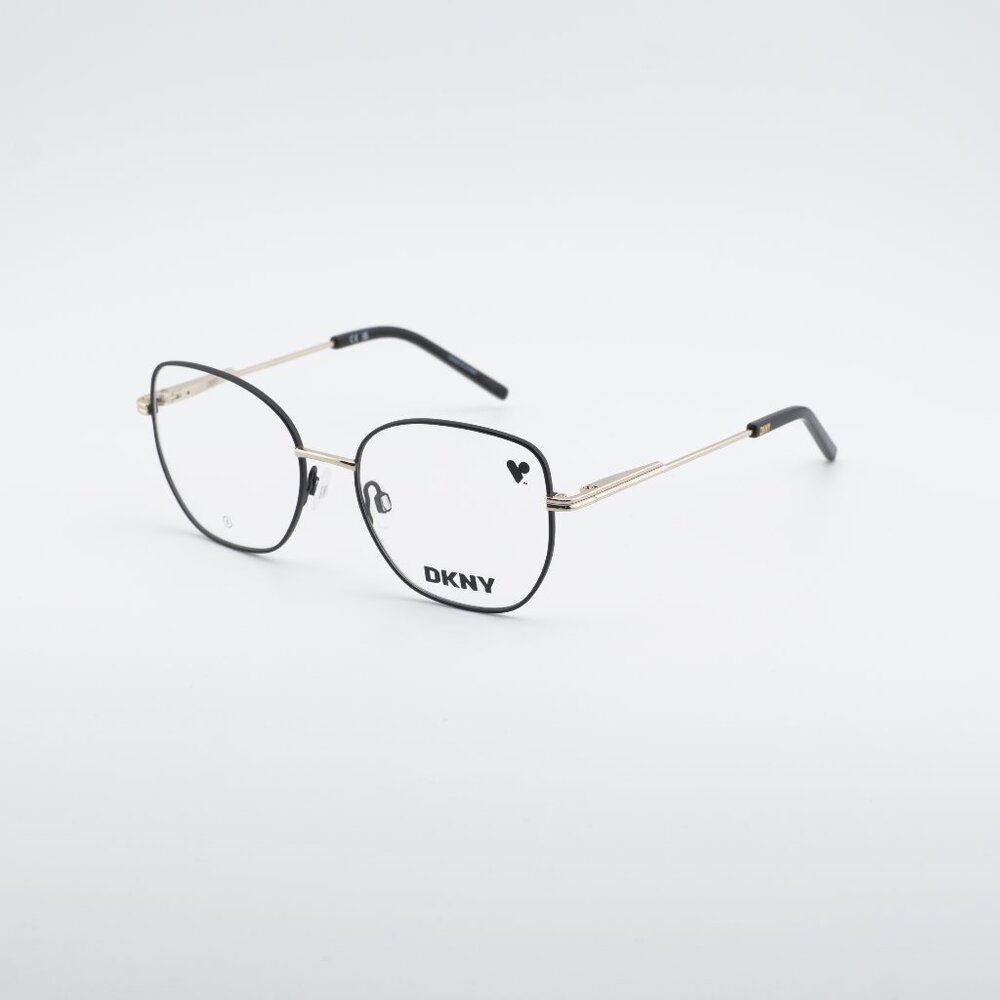 DKNY DK1034 001 Eyeglasses Black/Gold 51mm Square Frame